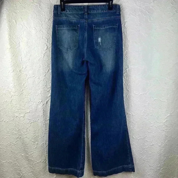 litz by uniq destroyed wide leg Boyfriend jeans - Picture 4 of 10